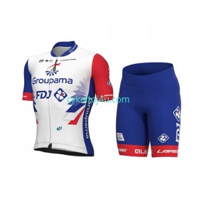 Groupama-FDJ Cykeltrøje + Cykelshorts Dame 2022 N001
